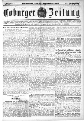 Coburger Zeitung Samstag 27. September 1902