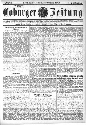 Coburger Zeitung Samstag 8. November 1902