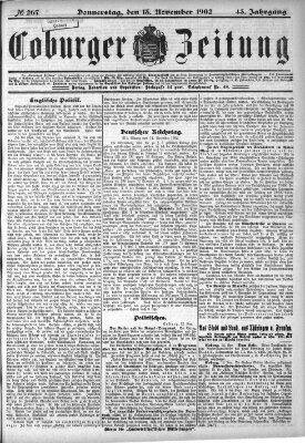 Coburger Zeitung Donnerstag 13. November 1902