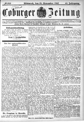 Coburger Zeitung Mittwoch 19. November 1902