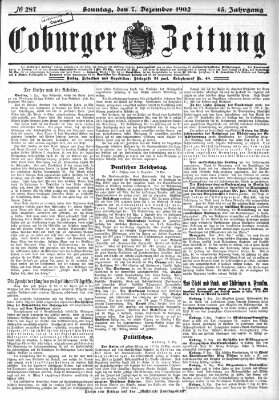 Coburger Zeitung Sonntag 7. Dezember 1902