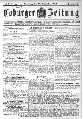 Coburger Zeitung Sonntag 28. Dezember 1902