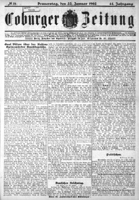 Coburger Zeitung Donnerstag 22. Januar 1903