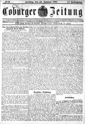 Coburger Zeitung Freitag 23. Januar 1903