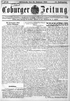 Coburger Zeitung Mittwoch 28. Januar 1903