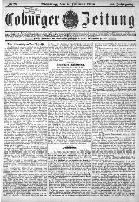 Coburger Zeitung Dienstag 3. Februar 1903