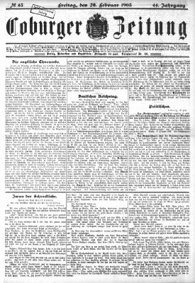 Coburger Zeitung Freitag 20. Februar 1903