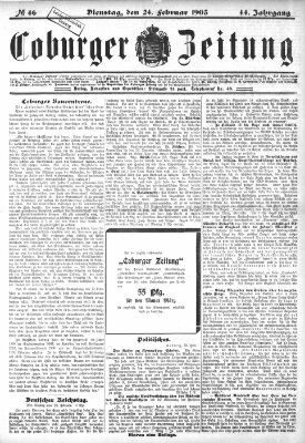 Coburger Zeitung Dienstag 24. Februar 1903