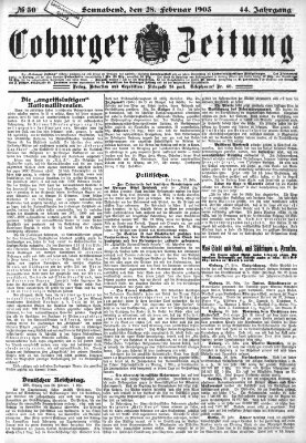 Coburger Zeitung Samstag 28. Februar 1903