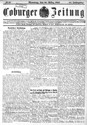 Coburger Zeitung Dienstag 10. März 1903