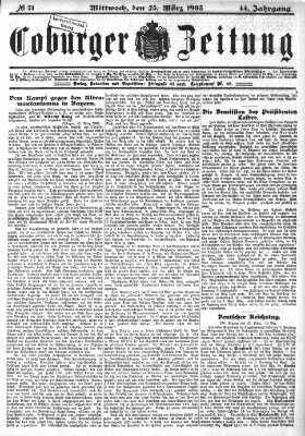 Coburger Zeitung Mittwoch 25. März 1903