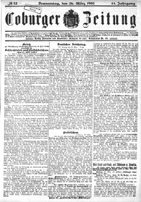 Coburger Zeitung Donnerstag 26. März 1903