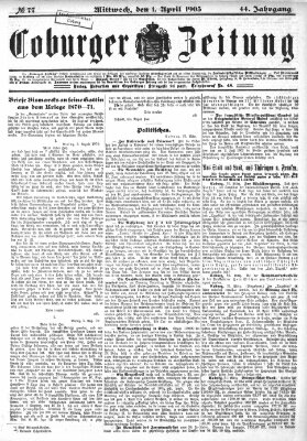 Coburger Zeitung Mittwoch 1. April 1903