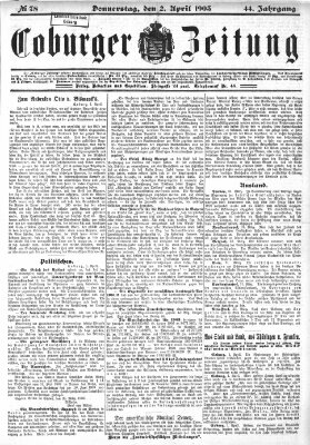 Coburger Zeitung Donnerstag 2. April 1903