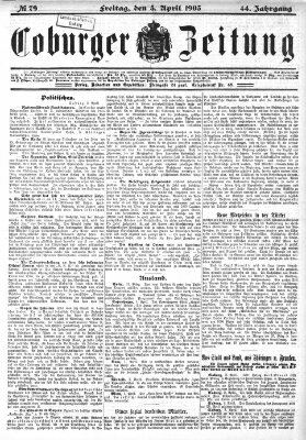 Coburger Zeitung Freitag 3. April 1903