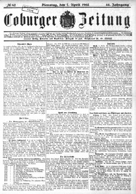 Coburger Zeitung Dienstag 7. April 1903