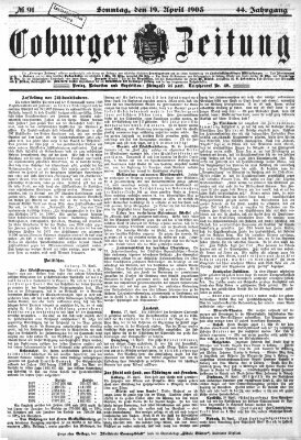 Coburger Zeitung Sonntag 19. April 1903