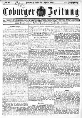 Coburger Zeitung Freitag 24. April 1903