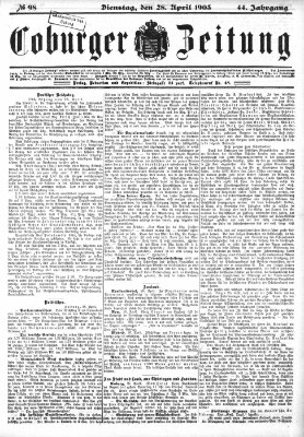 Coburger Zeitung Dienstag 28. April 1903