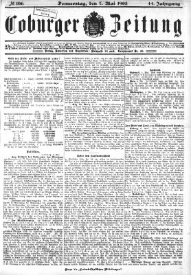 Coburger Zeitung Donnerstag 7. Mai 1903