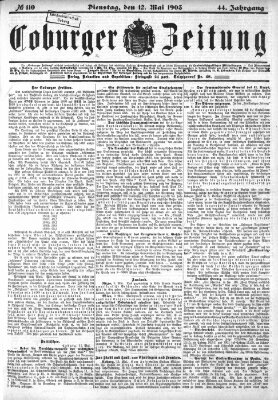 Coburger Zeitung Dienstag 12. Mai 1903