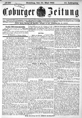 Coburger Zeitung Sonntag 24. Mai 1903