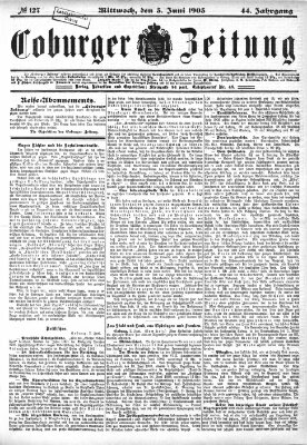 Coburger Zeitung Mittwoch 3. Juni 1903