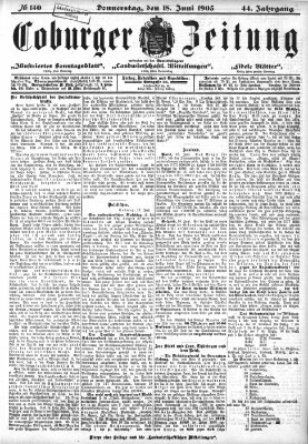 Coburger Zeitung Donnerstag 18. Juni 1903