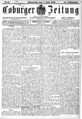 Coburger Zeitung Mittwoch 1. Juli 1903