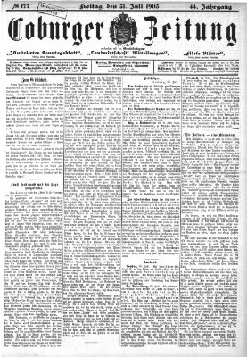 Coburger Zeitung Freitag 31. Juli 1903