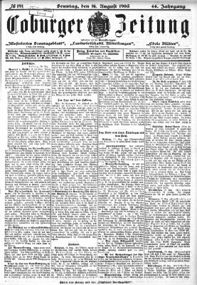 Coburger Zeitung Sonntag 16. August 1903