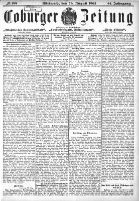 Coburger Zeitung Mittwoch 26. August 1903