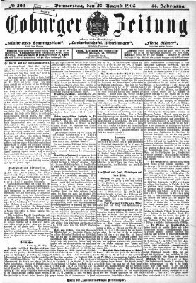 Coburger Zeitung Donnerstag 27. August 1903