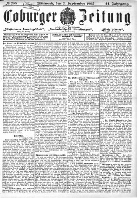 Coburger Zeitung Mittwoch 2. September 1903