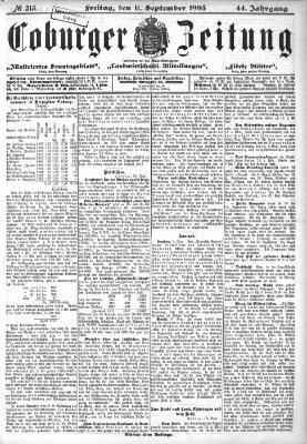 Coburger Zeitung Freitag 11. September 1903