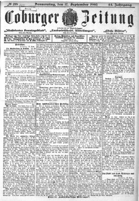 Coburger Zeitung Donnerstag 17. September 1903