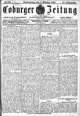 Coburger Zeitung Donnerstag 1. Oktober 1903