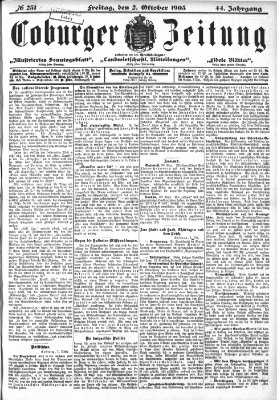 Coburger Zeitung Freitag 2. Oktober 1903