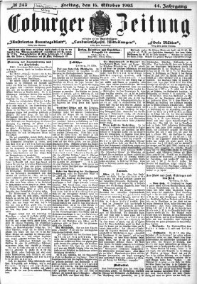 Coburger Zeitung Freitag 16. Oktober 1903