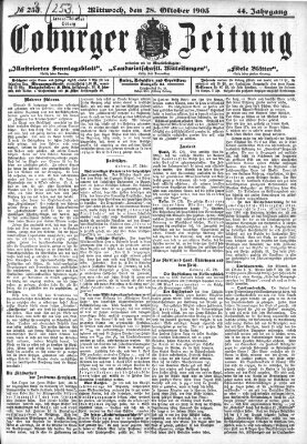 Coburger Zeitung Mittwoch 28. Oktober 1903