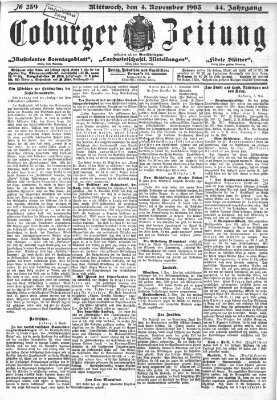 Coburger Zeitung Mittwoch 4. November 1903