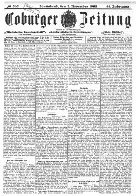 Coburger Zeitung Samstag 7. November 1903