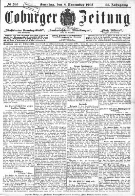 Coburger Zeitung Sonntag 8. November 1903