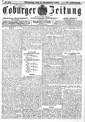 Coburger Zeitung Dienstag 17. November 1903