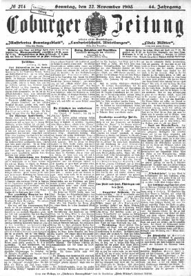 Coburger Zeitung Sonntag 22. November 1903