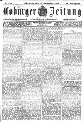 Coburger Zeitung Mittwoch 25. November 1903