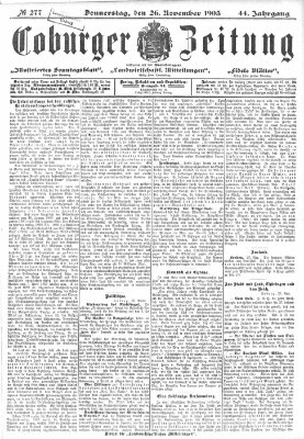 Coburger Zeitung Donnerstag 26. November 1903