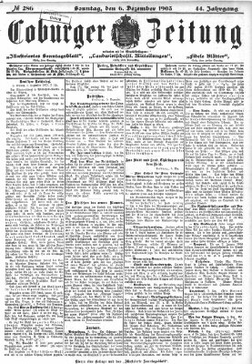 Coburger Zeitung Sonntag 6. Dezember 1903