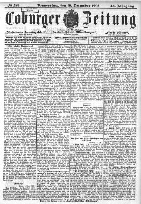 Coburger Zeitung Donnerstag 10. Dezember 1903