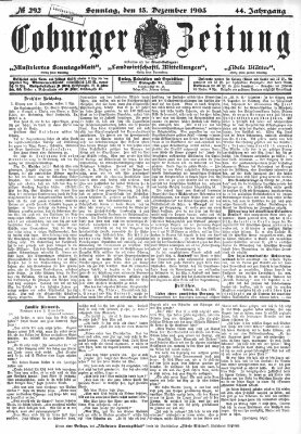 Coburger Zeitung Sonntag 13. Dezember 1903